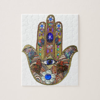 Puzzle Impression d'art opale cœurs Hamsa Judaica