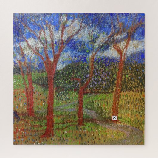 Puzzle Impression de bois coloré d'arbre (Vertical)