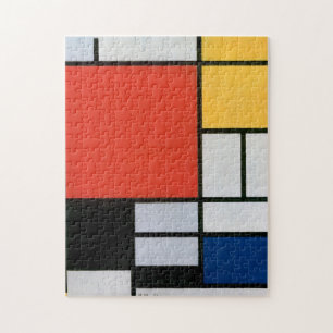 Puzzle Impression de composition de Piet Mondrian rouge j