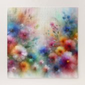 Puzzle Impression de fleurs aquarelles abstraites (Vertical)