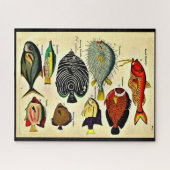 Puzzle impression de poisson d'époque (Horizontal)