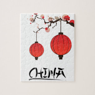 Puzzle Impression de poster de voyage Lanternes de Chine.