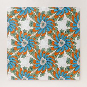 Puzzle Impression de textile abstrait floral en trame
