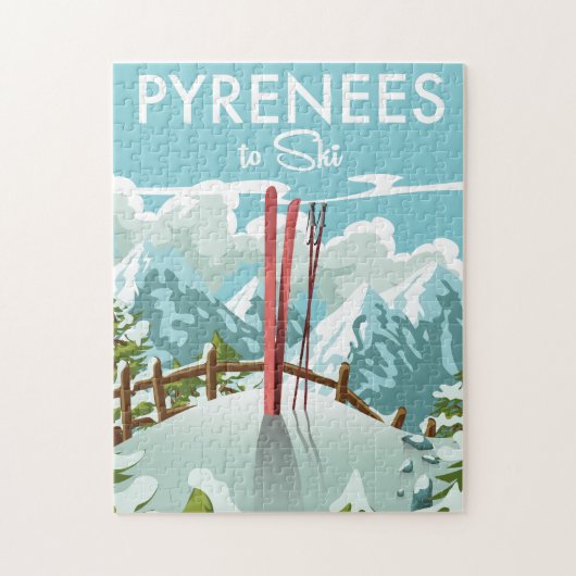 Puzzle Impression de voyage Pyrenees To Ski. (Vertical)