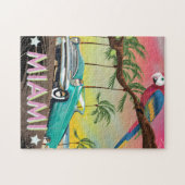 Puzzle Impression de voyage rétro vintage Miami (Horizontal)