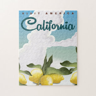 Puzzle Impression de voyage vintage de citrons de Califor