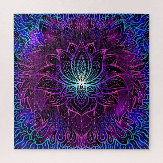 Puzzle Impression du boho de fleur Neon Lotus (Vertical)