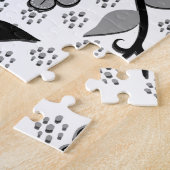Puzzle Impression florale noire et blanche (Côté)