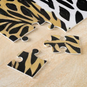 Puzzle Impression mixte animaux zèbre léopard tigre (Côté)