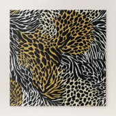 Puzzle Impression mixte animaux zèbre léopard tigre (Horizontal)