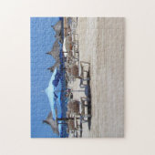 Puzzle Impression plage avec chaises longues, parapluies  (Vertical)