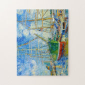 Puzzle Impressionist Tall Ship in Hamburg Harbor with Ref (Vertical)