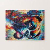 Puzzle Impressionniste Colorful Pop Art Boxer Chien Peint (Horizontal)