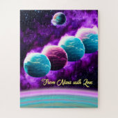 Puzzle Impressionniste Cosmique Turquoise et Violet Unive (Vertical)