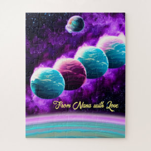 Puzzle Impressionniste Cosmique Turquoise et Violet Unive