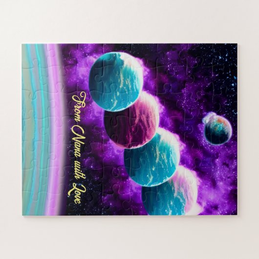 Puzzle Impressionniste Cosmique Turquoise et Violet Unive (Horizontal)