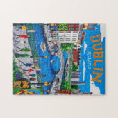 Puzzle Imprimable Dublin Irlande Travel Art Vintage (Horizontal)