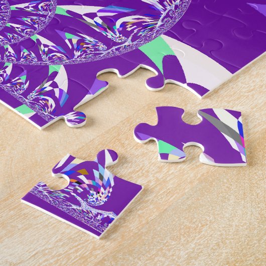 Puzzle Imprimante d'art bleu rétro Cyan Kaleidoscope (Côté)