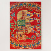 Puzzle imprimé d'éléphants est-indiens (Vertical)