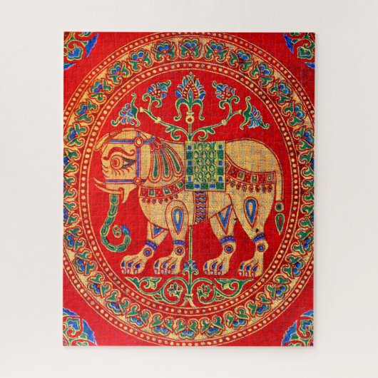 Puzzle imprimé d'éléphants est-indiens (Vertical)