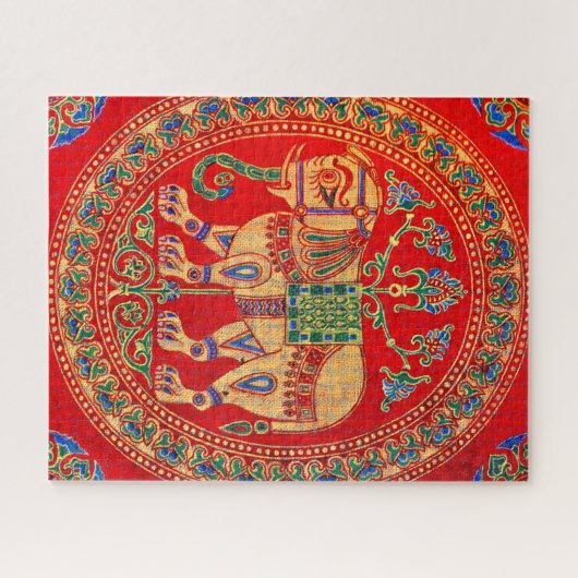 Puzzle imprimé d'éléphants est-indiens (Horizontal)