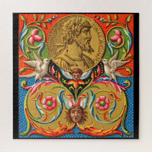 Puzzle Imprimé du 15ème siècle César oiseaux fleurs etc