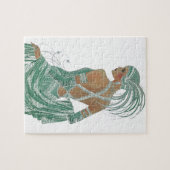 Puzzle Imprimer vintage Ladies Gogo Green Art (Horizontal)