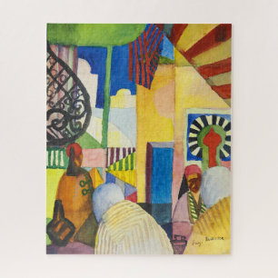 Puzzle In the Bazaar   Auguste Macke  