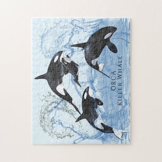 Puzzle Incroyable Orques d'aquarelle noire et blanche (Vertical)