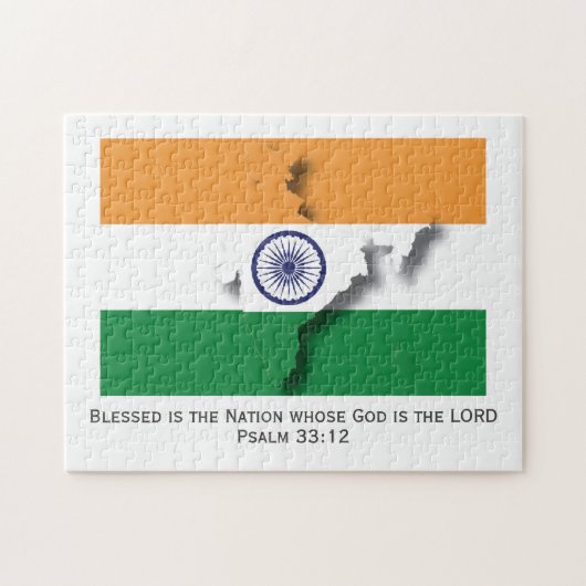Puzzle INDE | Blessed Nation | DRAPEAU INDIEN (Horizontal)