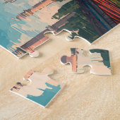 Puzzle India Illustration Travel Art Vintage (Côté)