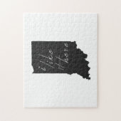 Puzzle Indiana I Like It Here State Silhouette Black (Vertical)