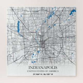Puzzle Indianapolis Indiana USA Travel City Map