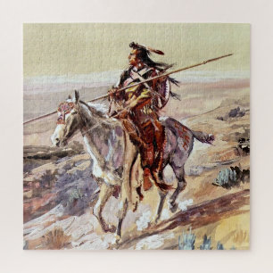 Puzzle « Indien avec lance » Cowboy Art par Charles Russe