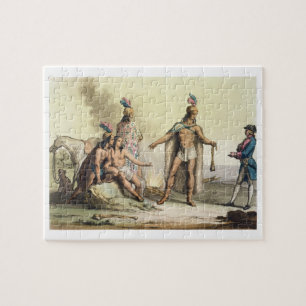 Puzzle Indiens de Patagonia, Chili, saluant un t europée