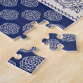 Puzzle Indigo Bleu Beige Floral Patchwork (Côté)