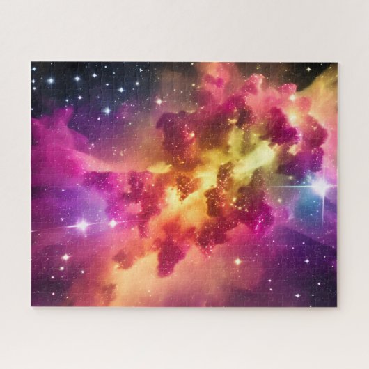 Puzzle Indigo Color Cosmic Nebula Space Event in Universe (Horizontal)