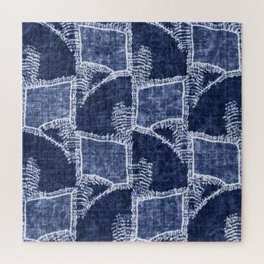 Puzzle Indigo Patchwork : Texturé Checked Elegance (Vertical)