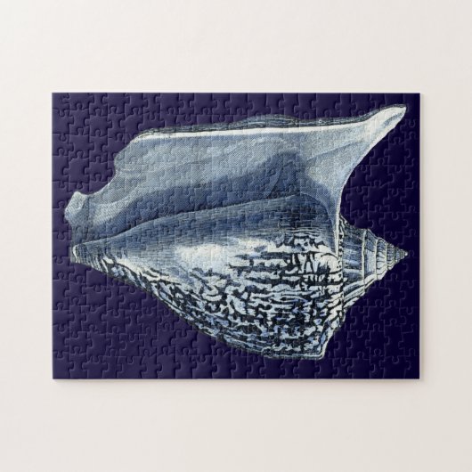 Puzzle Indigo Shells I (Horizontal)
