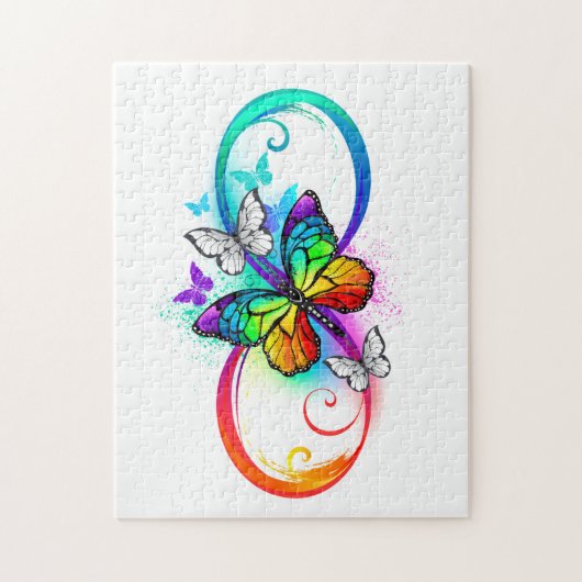Puzzle Infini lumineux avec papillon arc-en-ciel (Vertical)