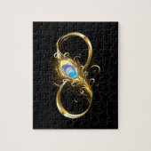 Puzzle Infinité avec plume de paon doré (Vertical)