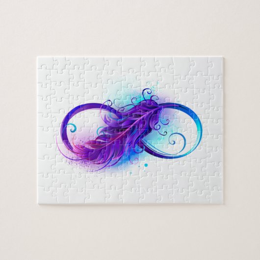 Puzzle Infinité avec plumes violettes (Horizontal)