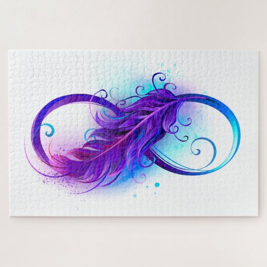 Puzzle Infinité avec plumes violettes (Horizontal)