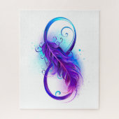 Puzzle Infinité avec plumes violettes (Vertical)