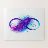 Puzzle Infinity with purple feather (Horizontal)