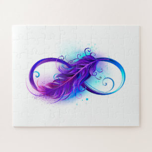 Puzzle Infinity with purple feather