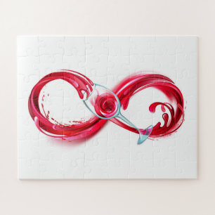 Puzzle Infinity with Red Wine