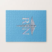Puzzle Infirmière autorisée RN Caduceus on Baby Blue (Horizontal)