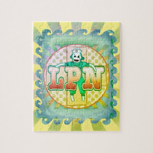 Puzzle Infirmière du LPN de singe-sock (Vertical)