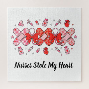 Puzzle Infirmière Saint-Valentin XOXO Bandage Stéthoscope